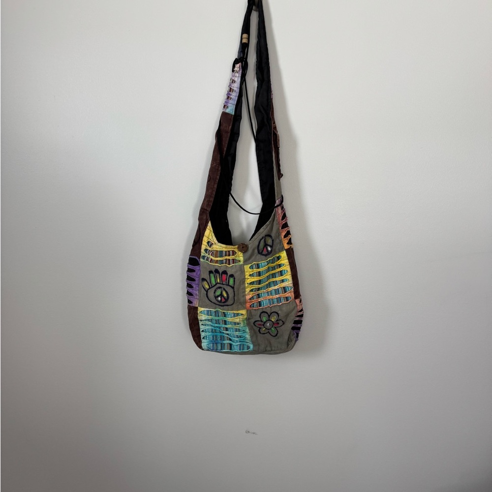 Boho Multicolor Patchwork Shoulder Bag - image 7